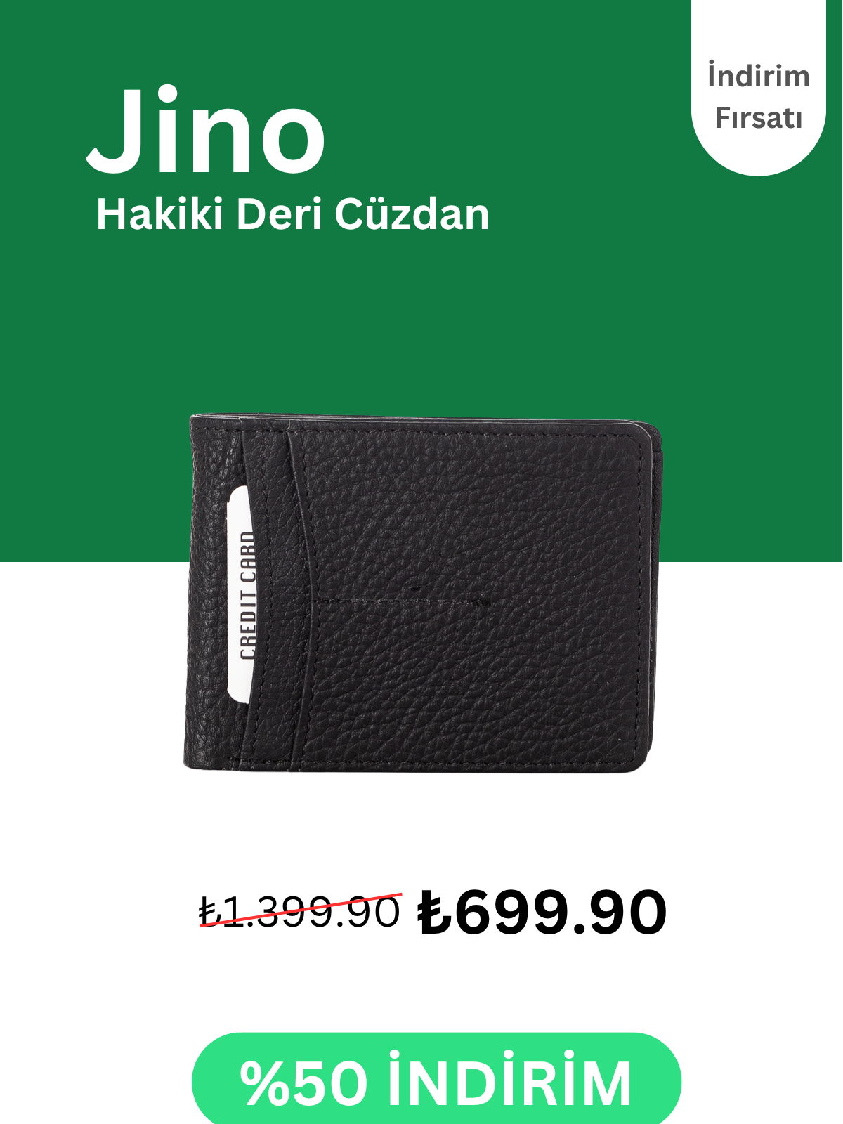 Jino Hakiki Deri Cüzdan