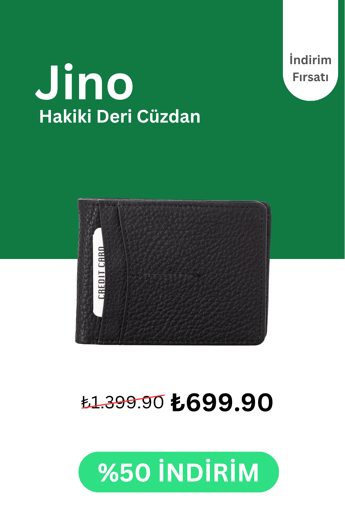 Jino Hakiki Deri Cüzdan