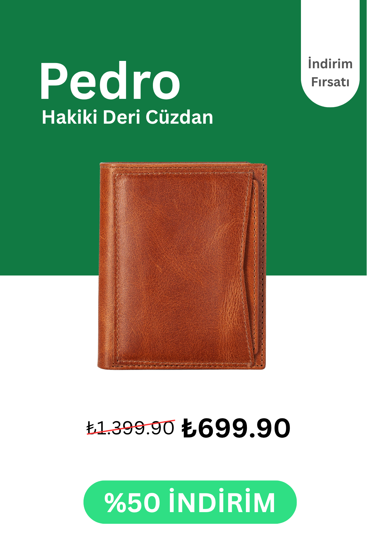 Pedro Vintage Deri Unisex Cüzdan Kartlık