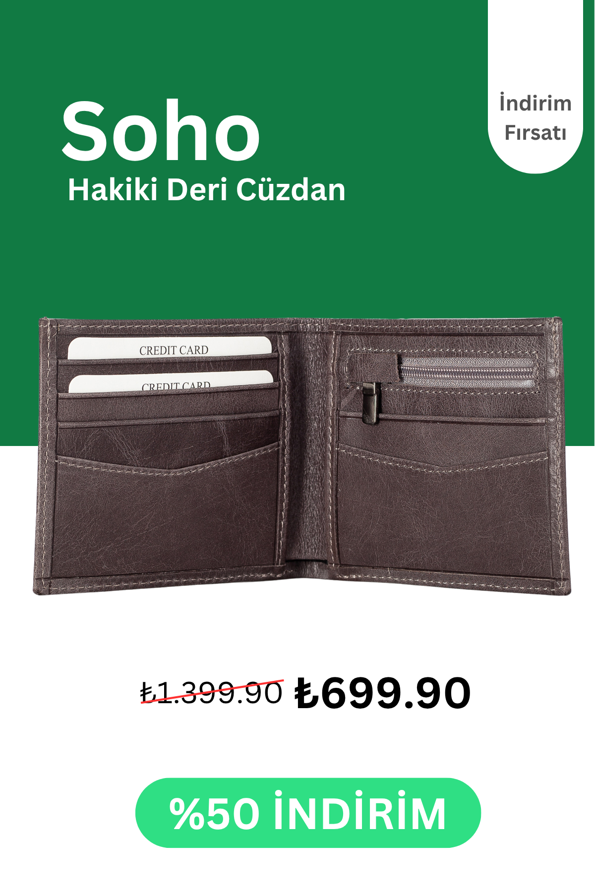 Soho Hakiki Deri Cüzdan