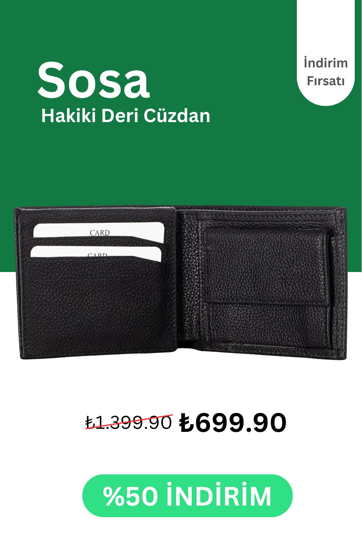 Niki Leather Sosa Vintage Deri Bozuk Para Gözlü Cüzdan