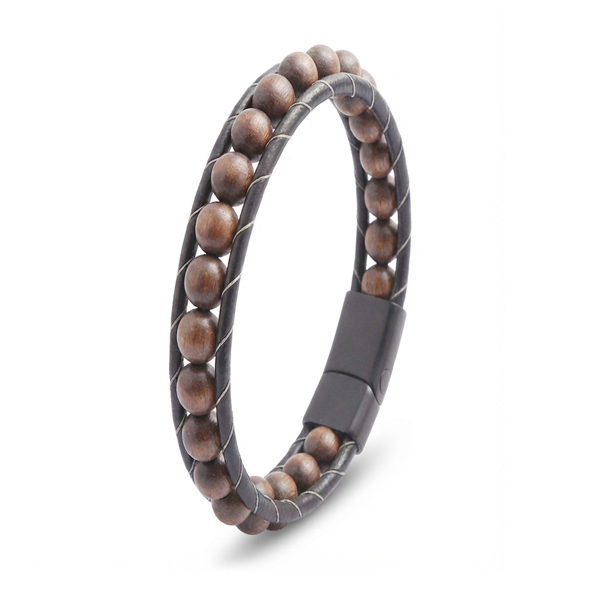 Niki Leather Ceviz Ağacı Deri Bileklik 40132B2D8M29
