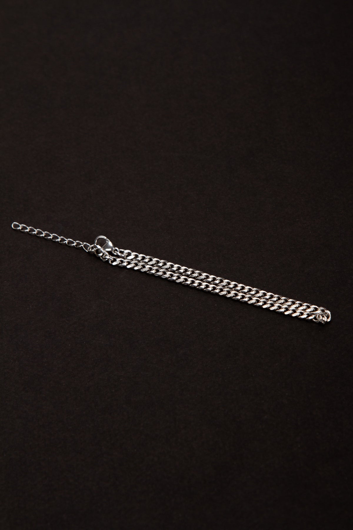 Olio Hematit Detaylı ve İnce Çelik Bileklik 2'li Set