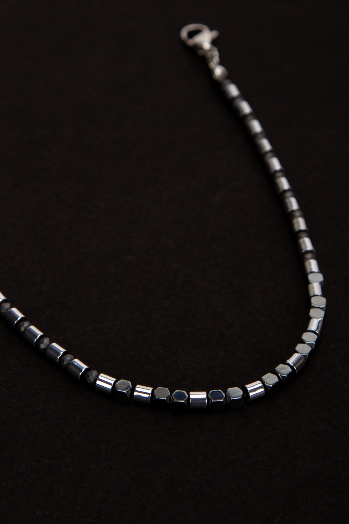 Olio Hematit Detaylı ve İnce Çelik Bileklik 2'li Set