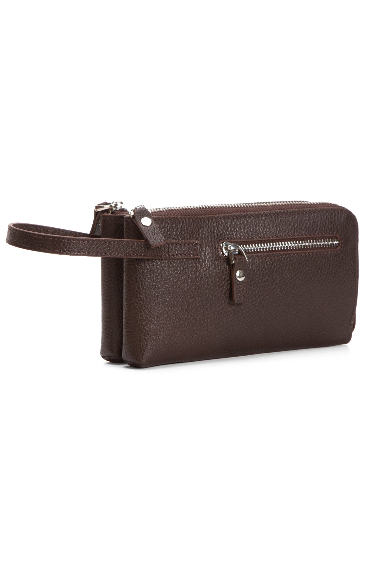 Porto 9519 Hakiki Deri Fermuarlı 2'li Portföy El Çantası