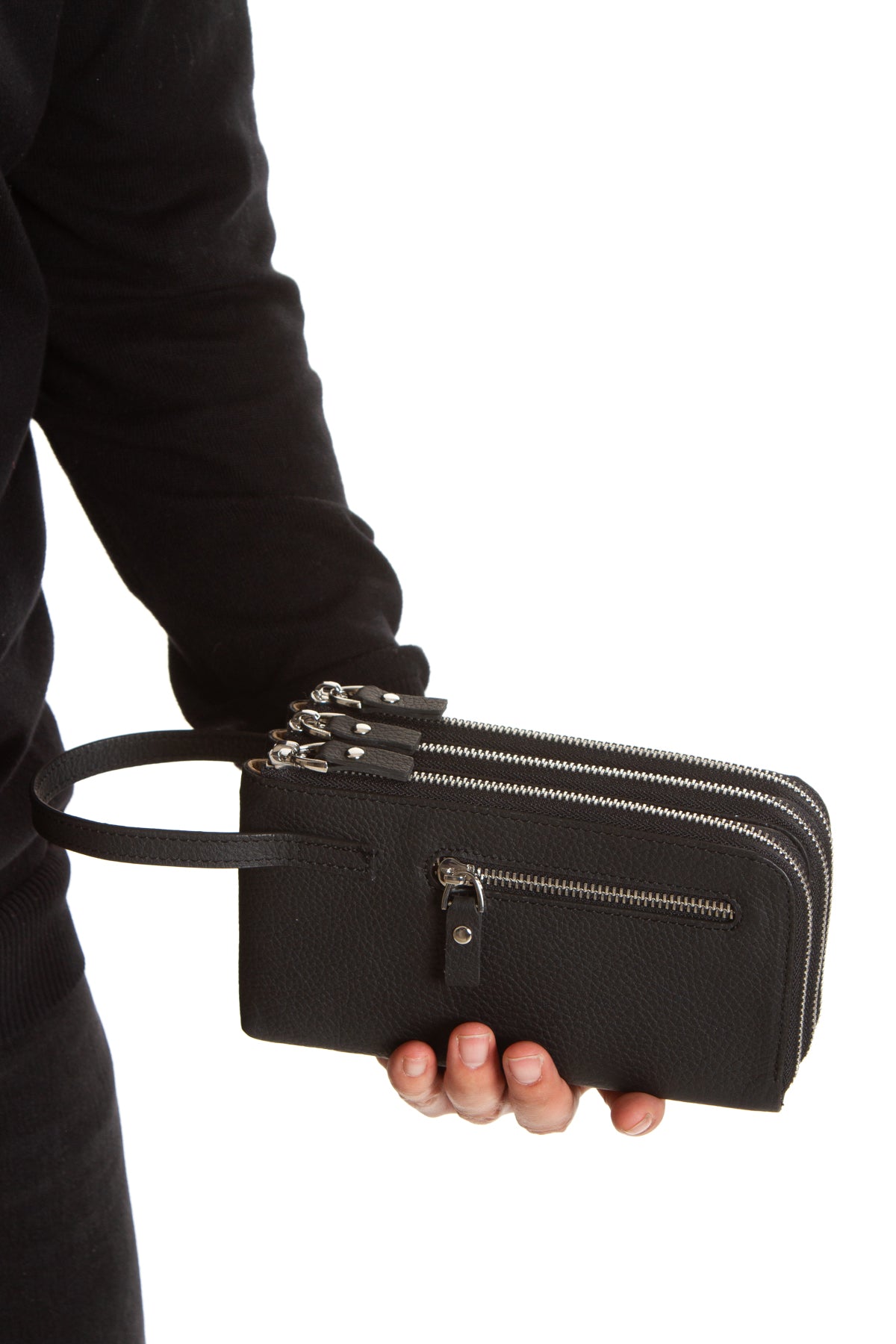 Braga 9520 Hakiki Deri Fermuarlı 3'lü Portföy El Çantası