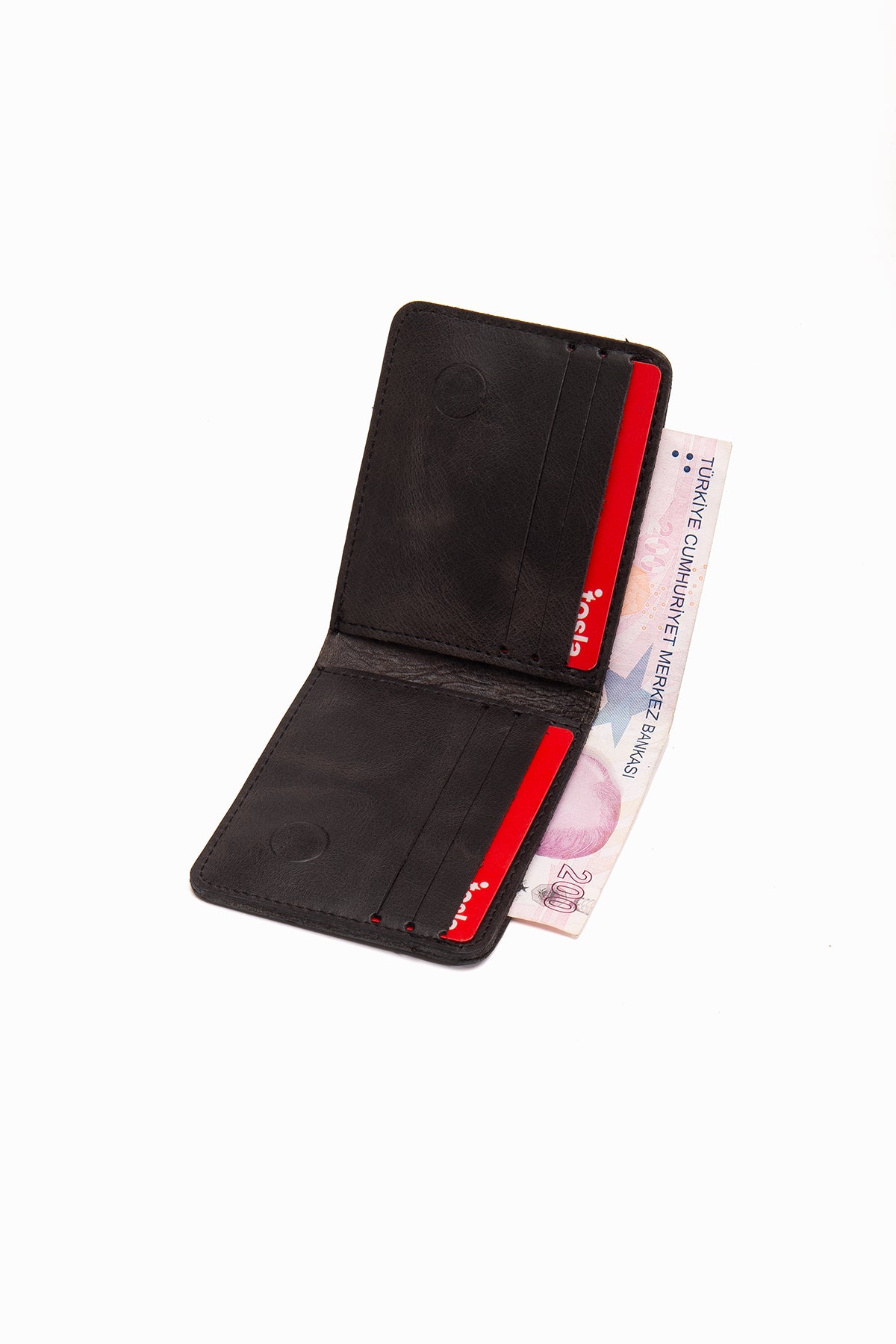 Mount Hakiki Deri Minimal Cüzdan Para Koyma Bölmeli Kartlık ve Mıknatıs Kapama