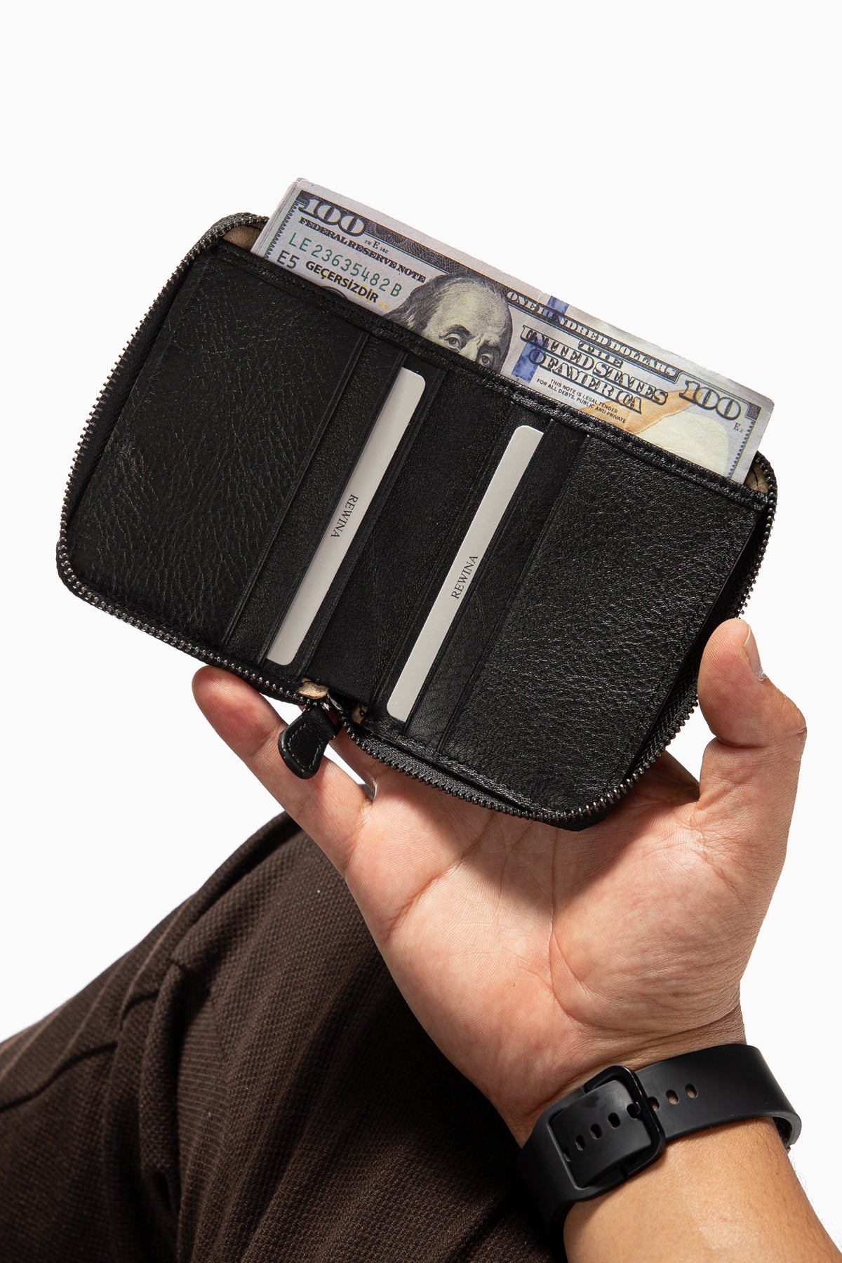 Rice 9025 Hakiki Deri Fermuarlı Cüzdan