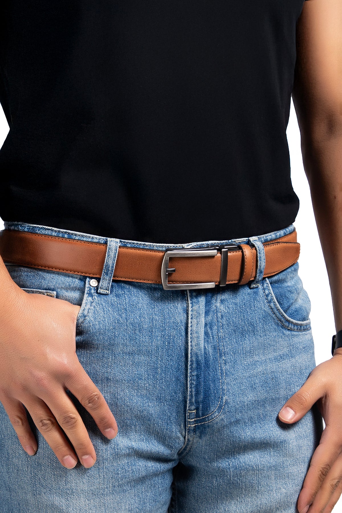 Premium Otomatik Dikişli Hakiki Deri Kemer 3.5 Cm