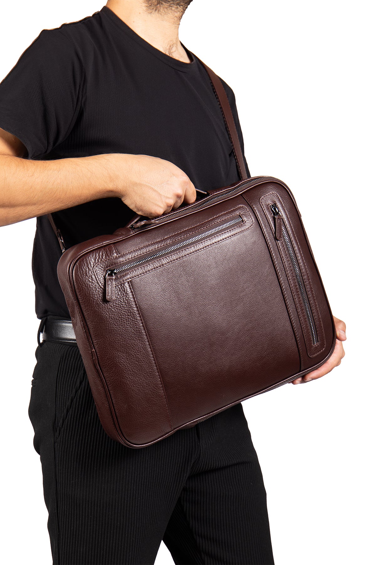 Rocky 9526 Hakiki Deri Laptop Bölmeli Evrak ve Sırt Çanta