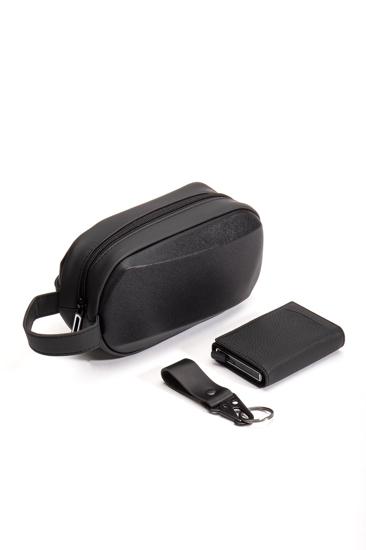 Palmas Kabuk Detaylı El Çantası Üçlü Set+ Deri Mekanizmalı Cüzdan+ Deri Anahtarlık