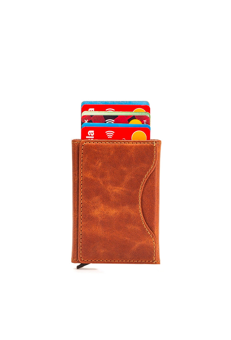 Magsafe Özellikli Premium Hakiki Deri Mekanizmalı Kartlık