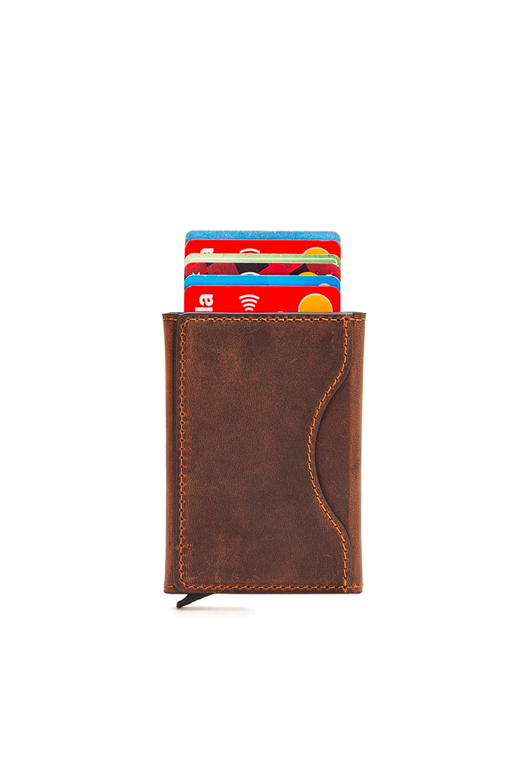 Magsafe Özellikli Premium Hakiki Deri Mekanizmalı Kartlık