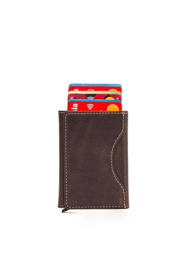 Magsafe Özellikli Premium Hakiki Deri Mekanizmalı Kartlık