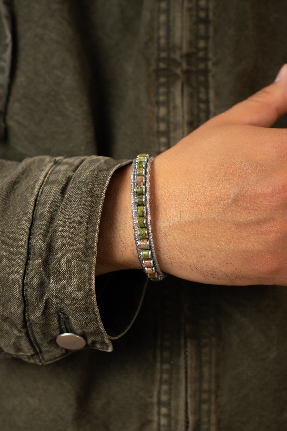 Lima Çelik Halat ve Doğaltaşlı Bileklik
