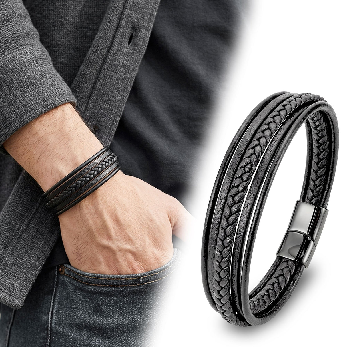 Niki Leather Çoklu Deri Bileklik 38933B1D1