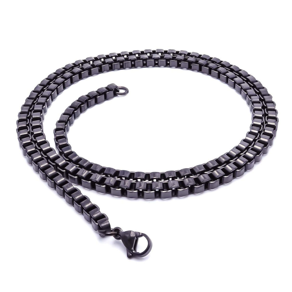 Niki Leather Kare Arnavut Çelik Kolye 4Mm 3893CEK053