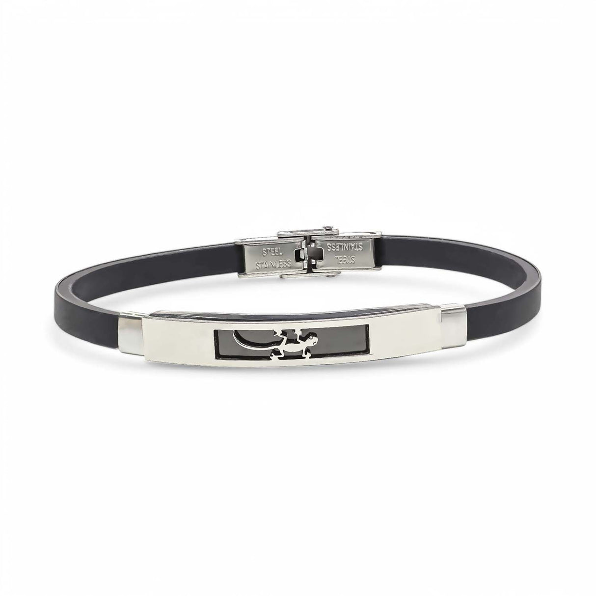 Niki Leather Kertenkele Desenli Çelik Bileklik 3893SCB009