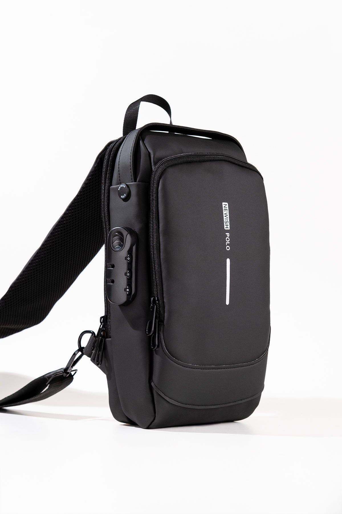 Unisex Kilitli Ayarlanabilir Çapraz Askılı Göğüs Omuz ve Sırt Çantası