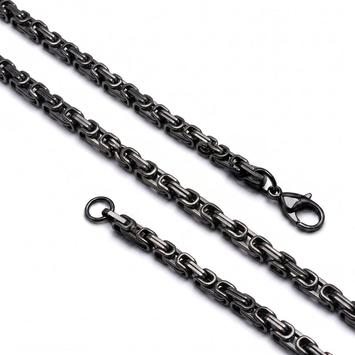 Niki Leather Kral Erkek Çelik Kolye 5mm 55cm Siyah 4013ECK026