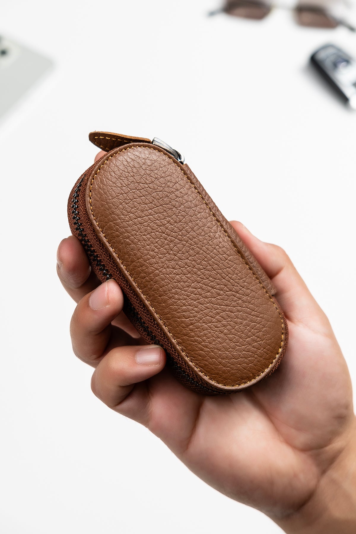 Niki Leather Hakiki Deri Fermuarlı Anahtarlık