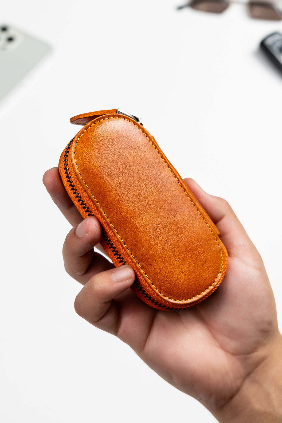 Niki Leather Hakiki Deri Fermuarlı Anahtarlık