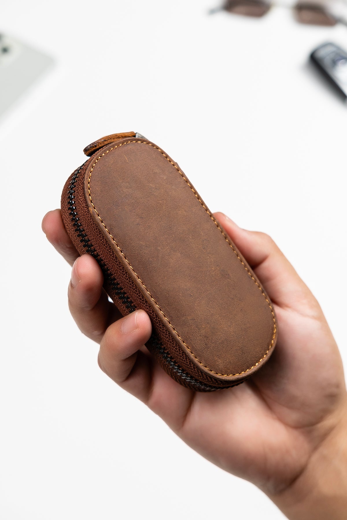 Niki Leather Hakiki Deri Fermuarlı Anahtarlık