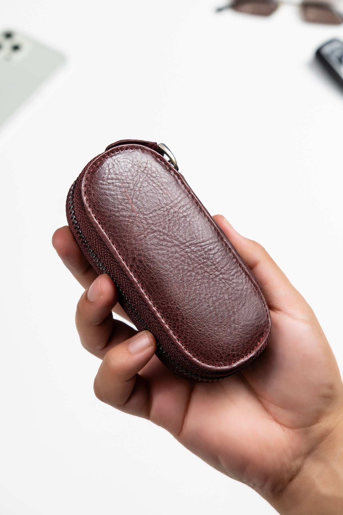 Niki Leather Hakiki Deri Fermuarlı Anahtarlık