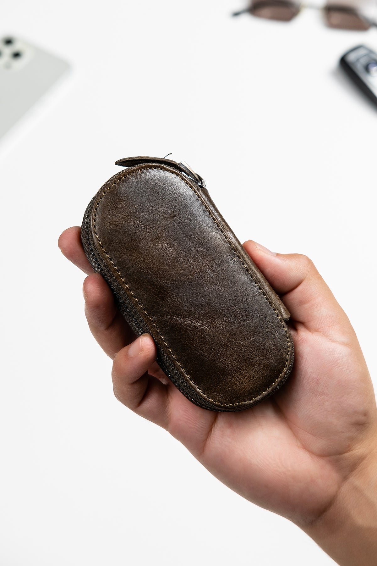 Niki Leather Hakiki Deri Fermuarlı Anahtarlık