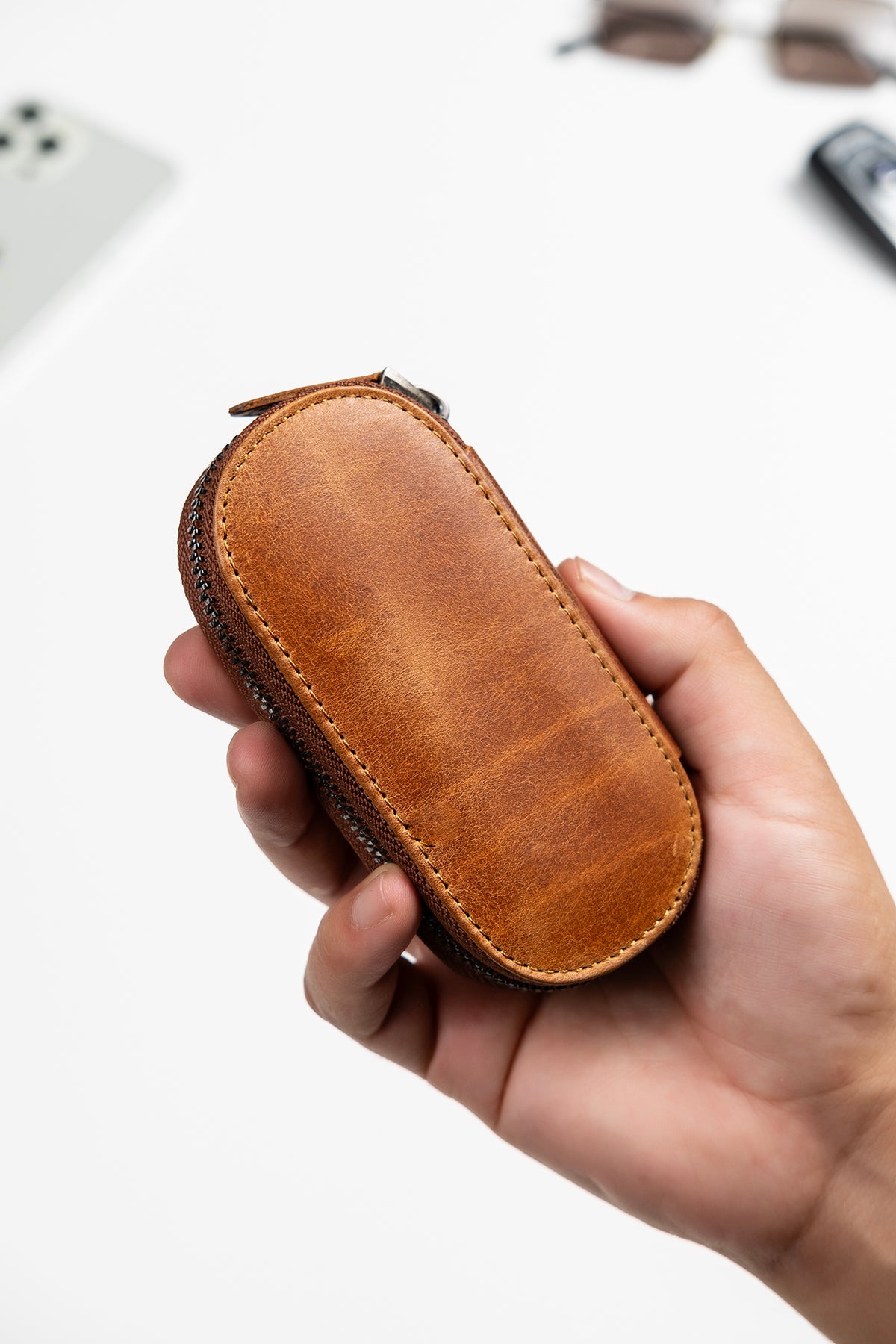 Niki Leather Hakiki Deri Fermuarlı Anahtarlık