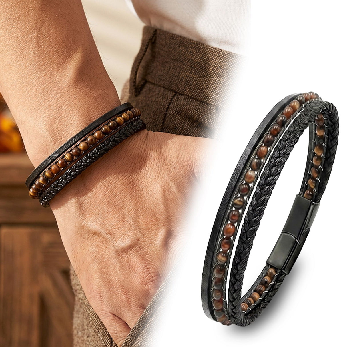 Niki Leather Akik Doğaltaş Ve Deri Bileklik 38932B9D5