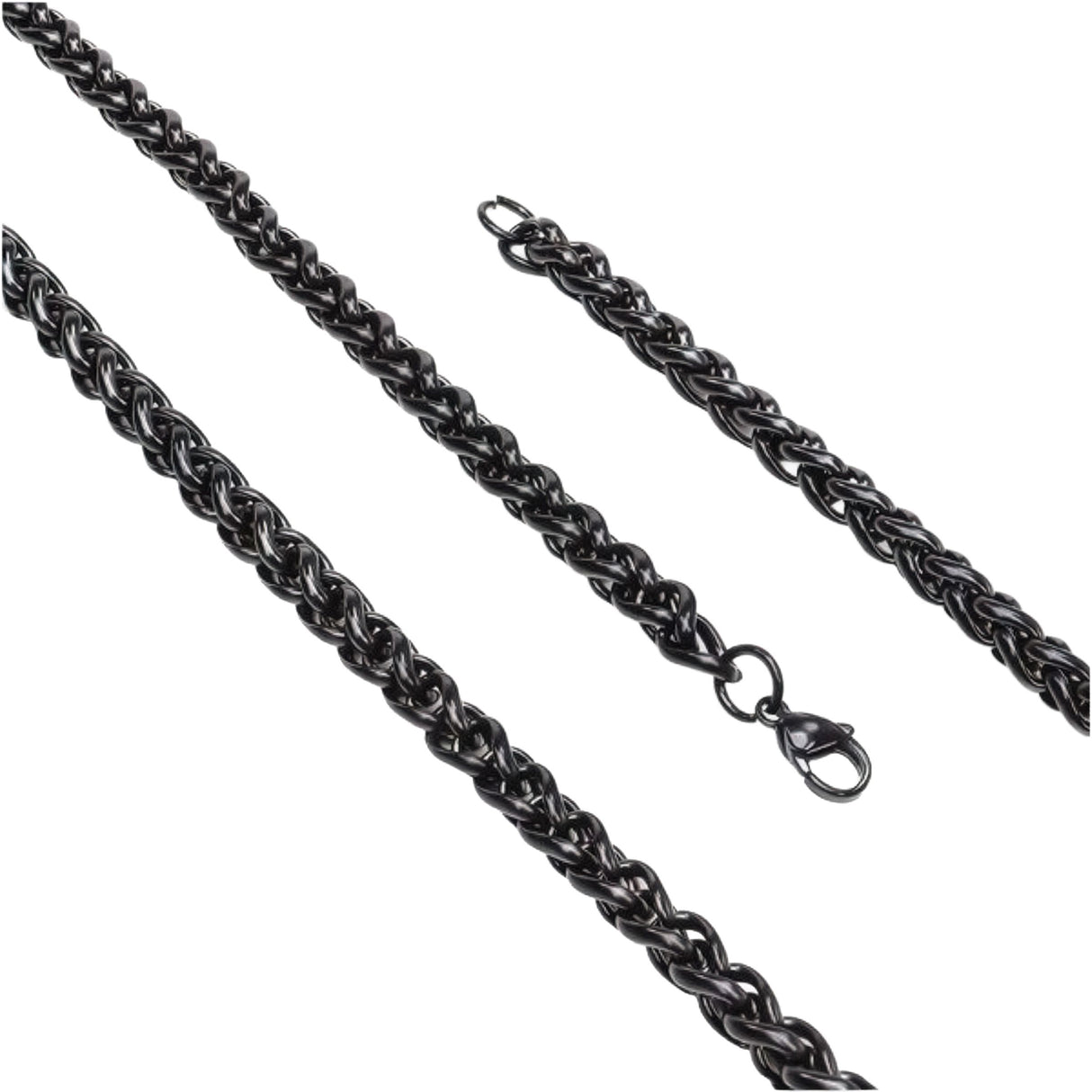 Niki Leather Siyah Renk Çelik Kolye 6Mm 3893CEK019