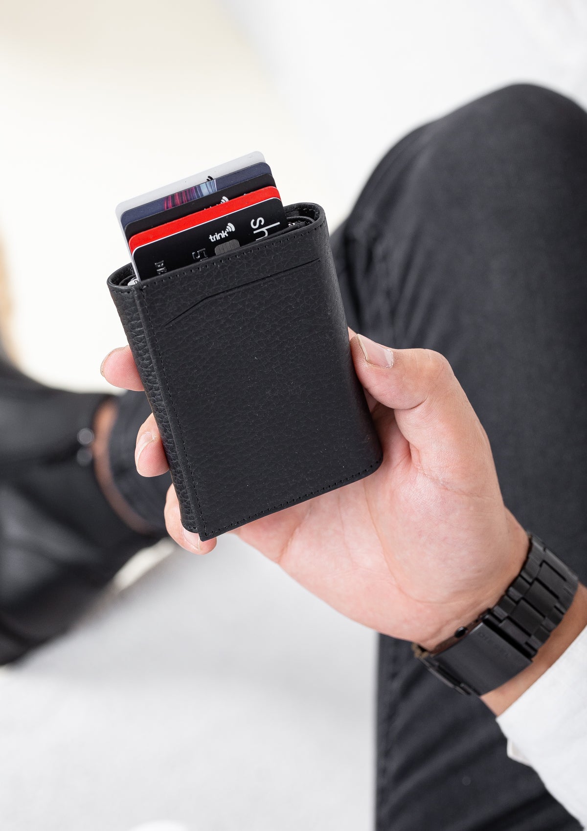 Palmas Kabuk Detaylı El Çantası Üçlü Set+ Deri Mekanizmalı Cüzdan+ Deri Anahtarlık