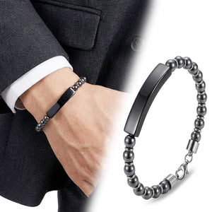 Niki Leather Hematit Siyah Ve Ayarlanabilir Çelik Zincir Bileklik 38932B29D8