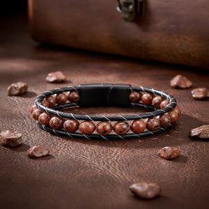 Niki Leather Doğaltaş Deri Bileklik 40132B2D8M9