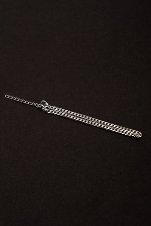 Olio Hematit Detaylı ve İnce Çelik Bileklik 2'li Set