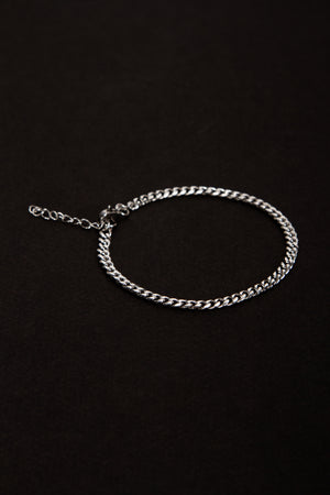 Olio Hematit Detaylı ve İnce Çelik Bileklik 2'li Set