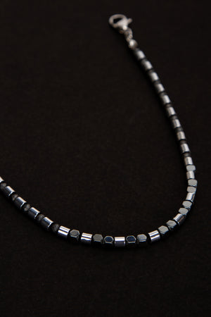 Olio Hematit Detaylı ve İnce Çelik Bileklik 2'li Set