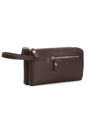 Porto 9519 Hakiki Deri Fermuarlı 2'li Portföy El Çantası