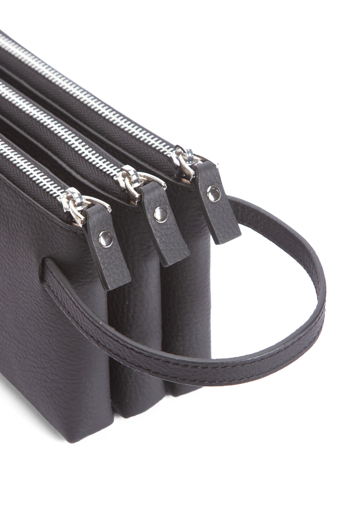 Braga 9520 Hakiki Deri Fermuarlı 3'lü Portföy El Çantası