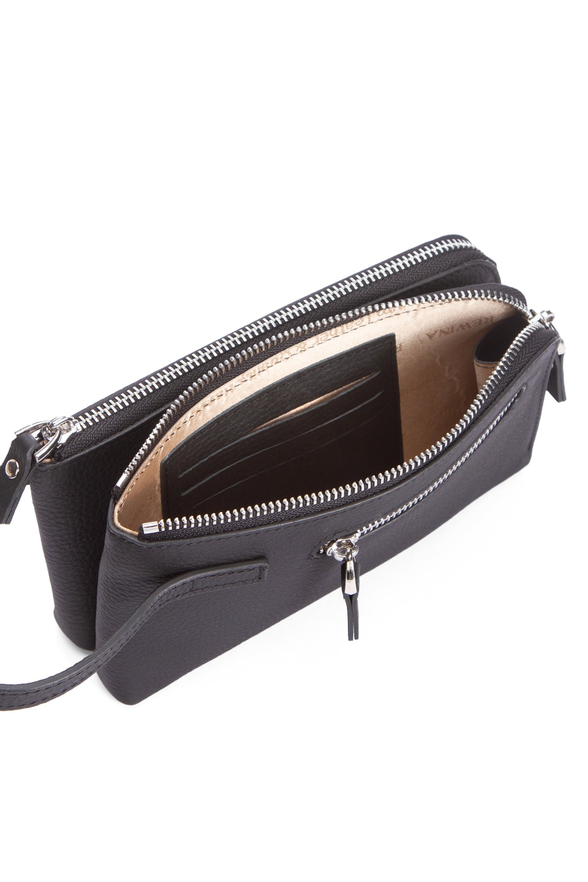 Porto 9519 Hakiki Deri Fermuarlı 2'li Portföy El Çantası