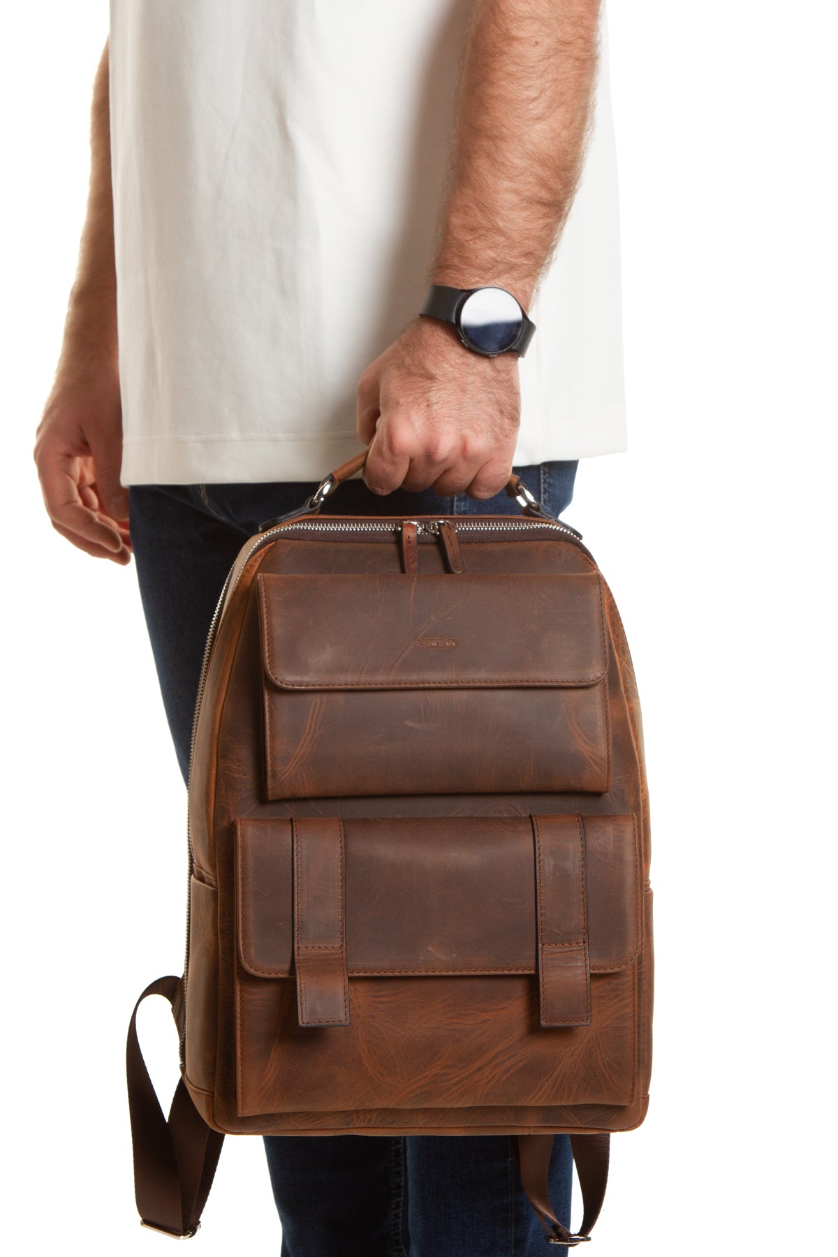 Milano 9522  Hakiki Deri Seyahat Sırt Çantası