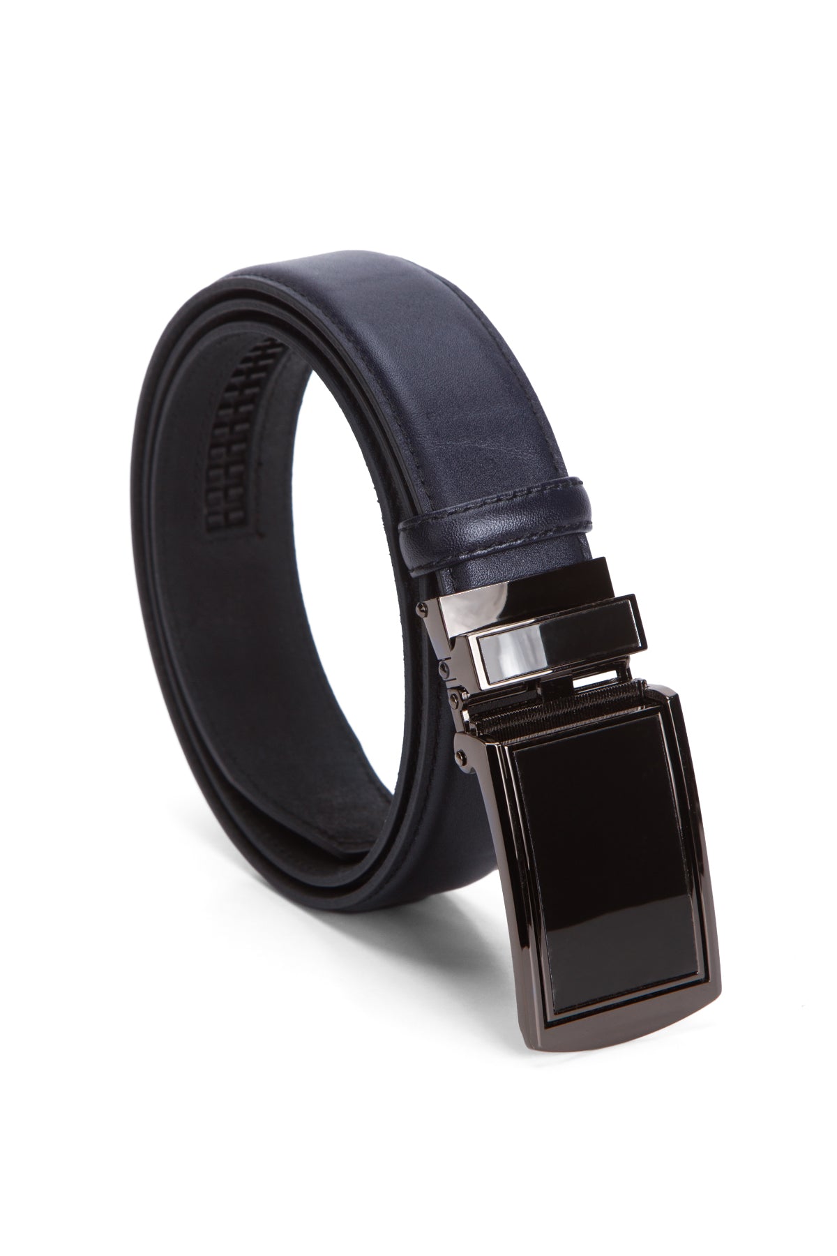 Otomatik Dikişli Siyah Hakiki Deri Kemer 3.5 Cm