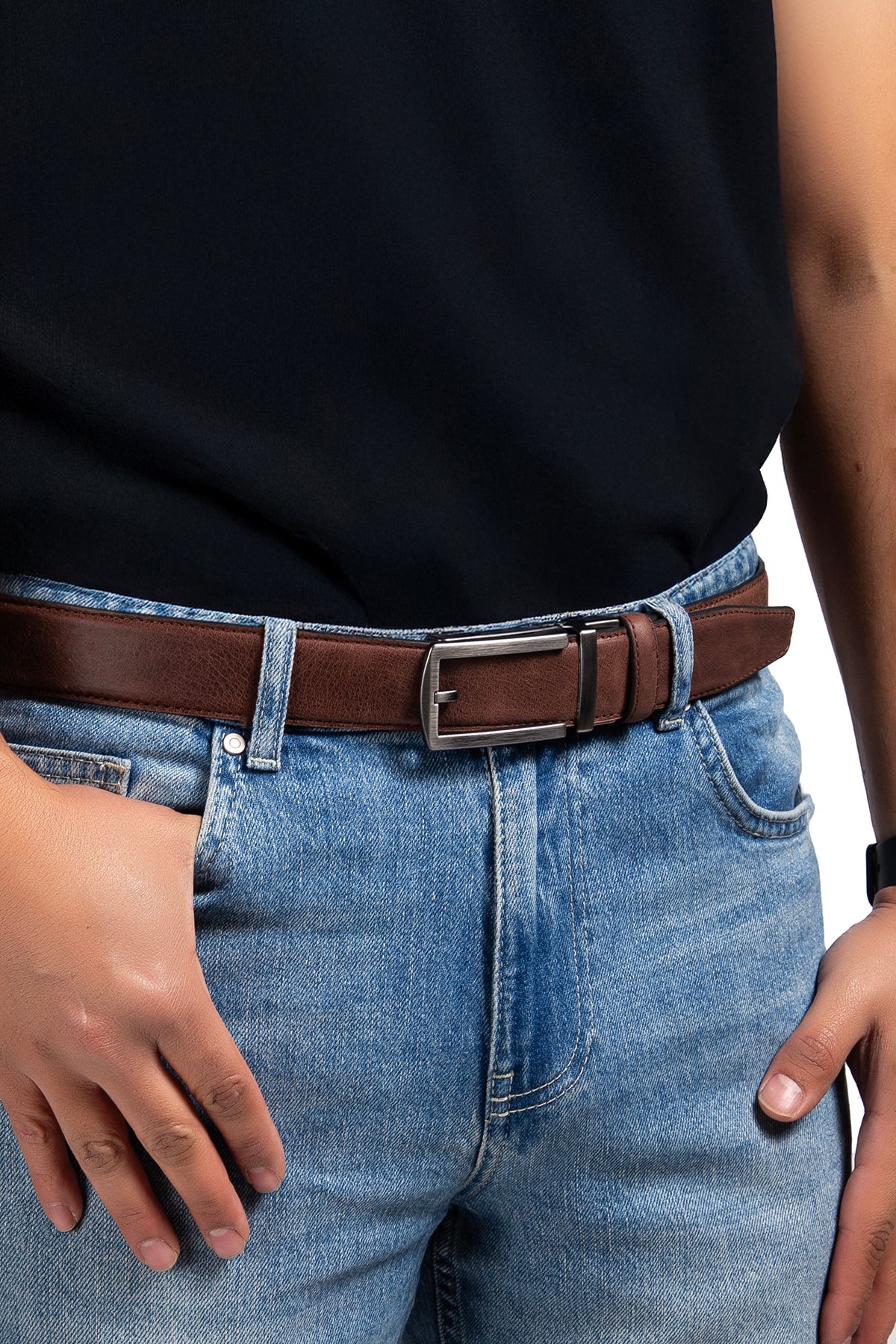 Premium Otomatik  Dikişli Hakiki Deri Kemer 3.5 Cm