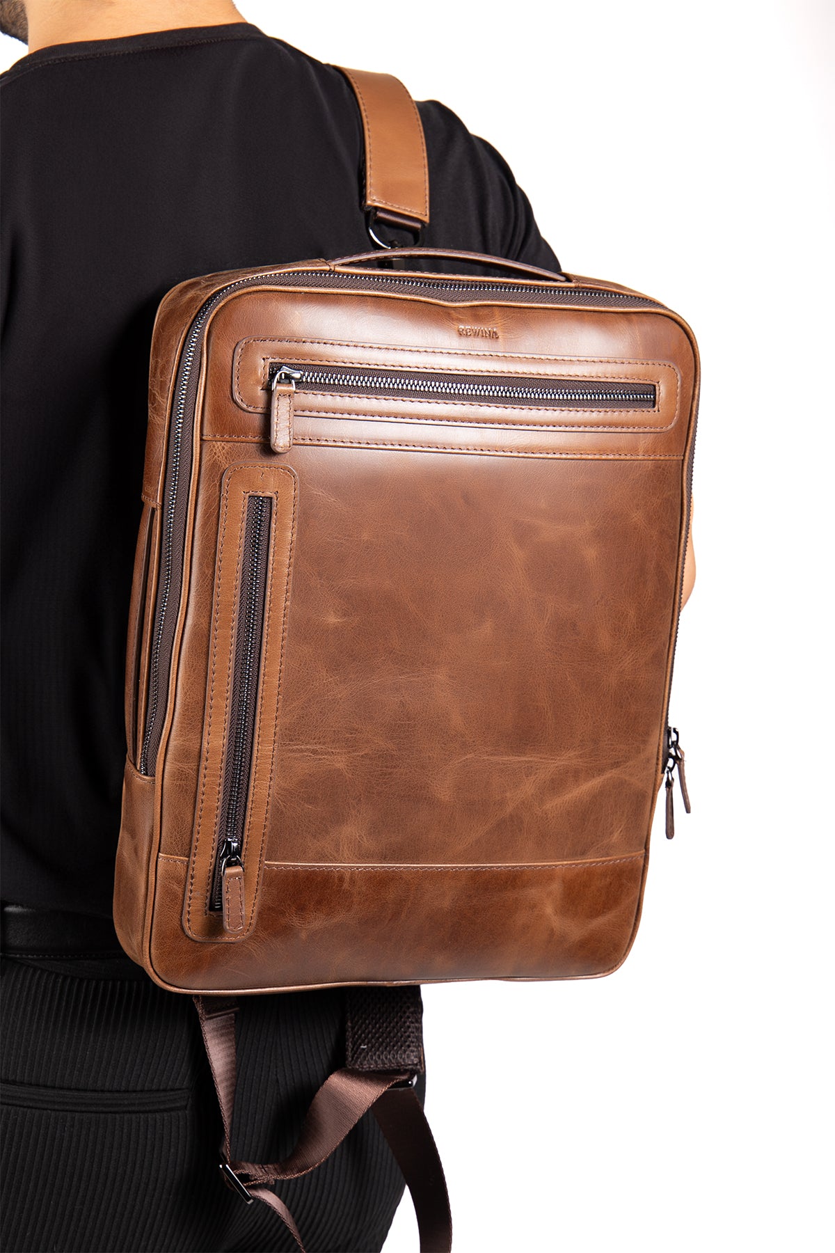 Rocky 9526 Hakiki Deri Laptop Bölmeli Evrak ve Sırt Çanta