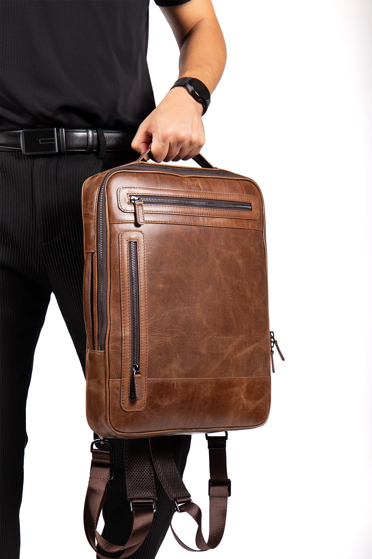 Rocky 9526 Hakiki Deri Laptop Bölmeli Evrak ve Sırt Çanta