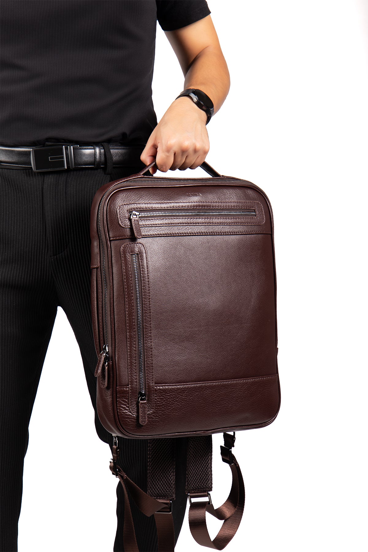 Rocky 9526 Hakiki Deri Laptop Bölmeli Evrak ve Sırt Çanta