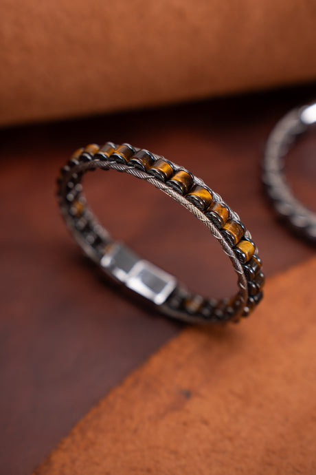 Lima Çelik Halat ve  Doğaltaşlı Bileklik