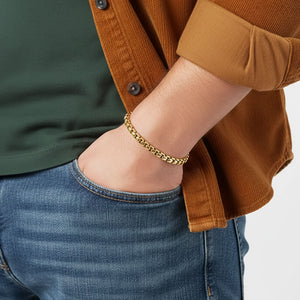 Niki Leather Arnavut Çelik Zincir Bileklik 6mm Yuvarlak 4013CZB2D6