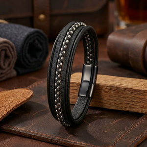 Niki Leather Beyaz Hematit Ve Çoklu Deri Bileklik 38934B3D1